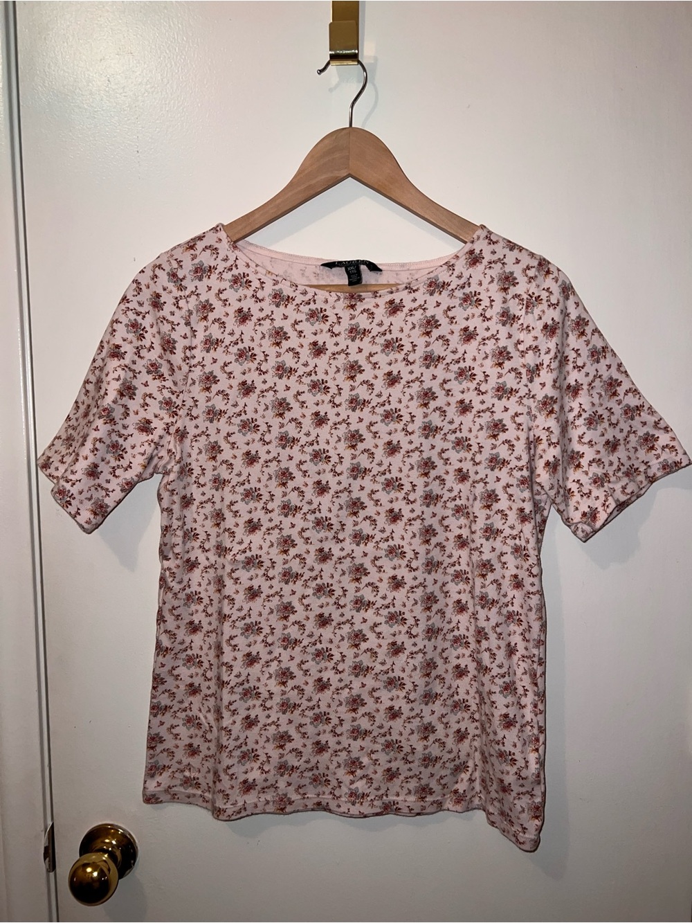 Ralph Lauren Light Pink Short-Sleeve Floral Tee